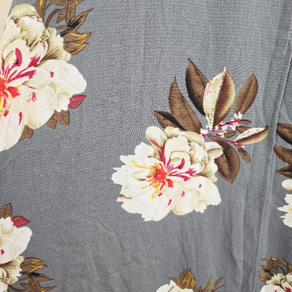 NWT Zesica Floral Gray Halter Split Maxi Dress - Picture 8 of 10